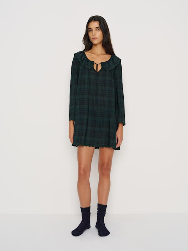 Madeline Sleep Dress - Forest Plaid